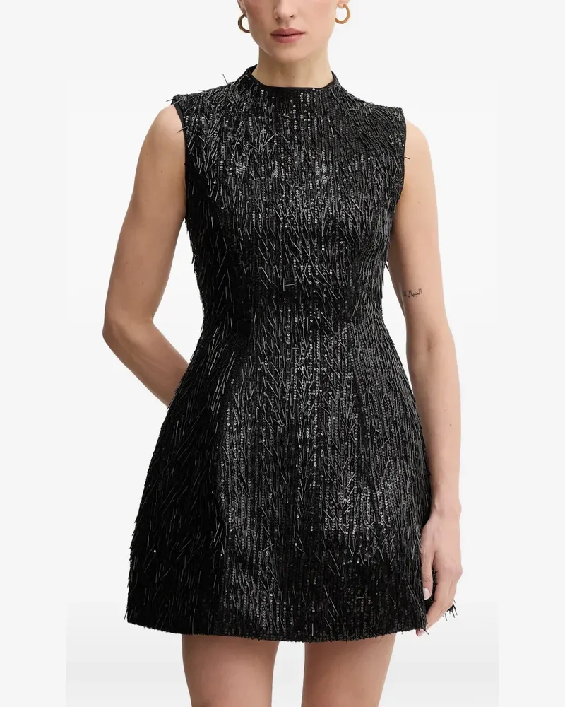 Bardot Christa Hourglass Kleid mit Stehkragen - Schwarz Schwarz