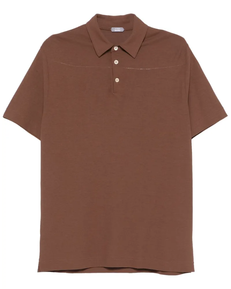 Zanone Klassisches Poloshirt - Braun Braun
