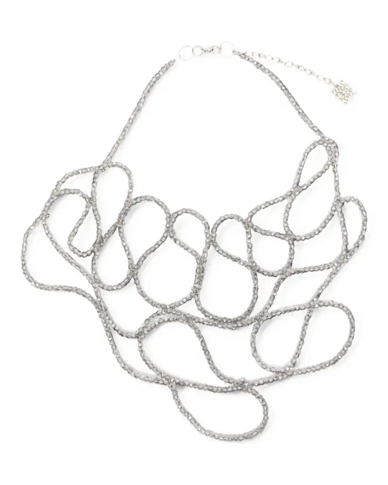PANICALE Cashmere beaded necklace - Silber Silber