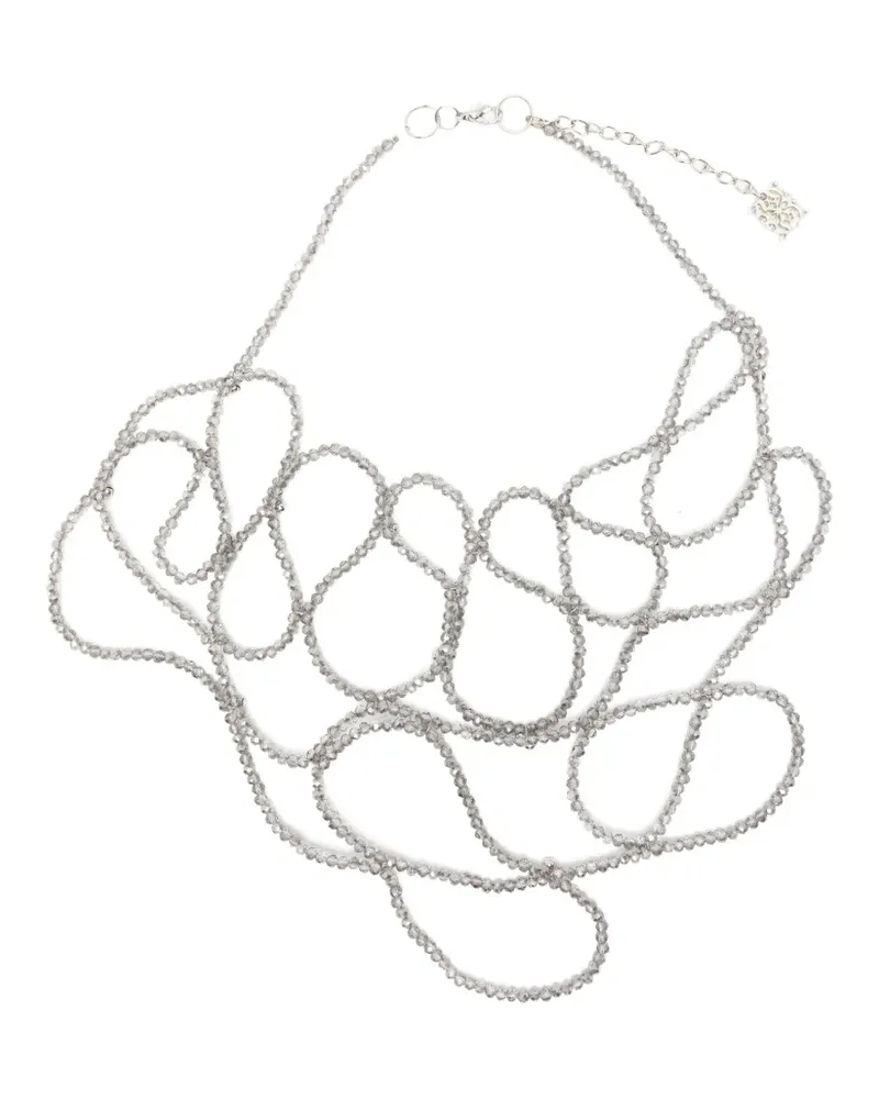 PANICALE Cashmere Halskette mit Perlen - Silber Silber