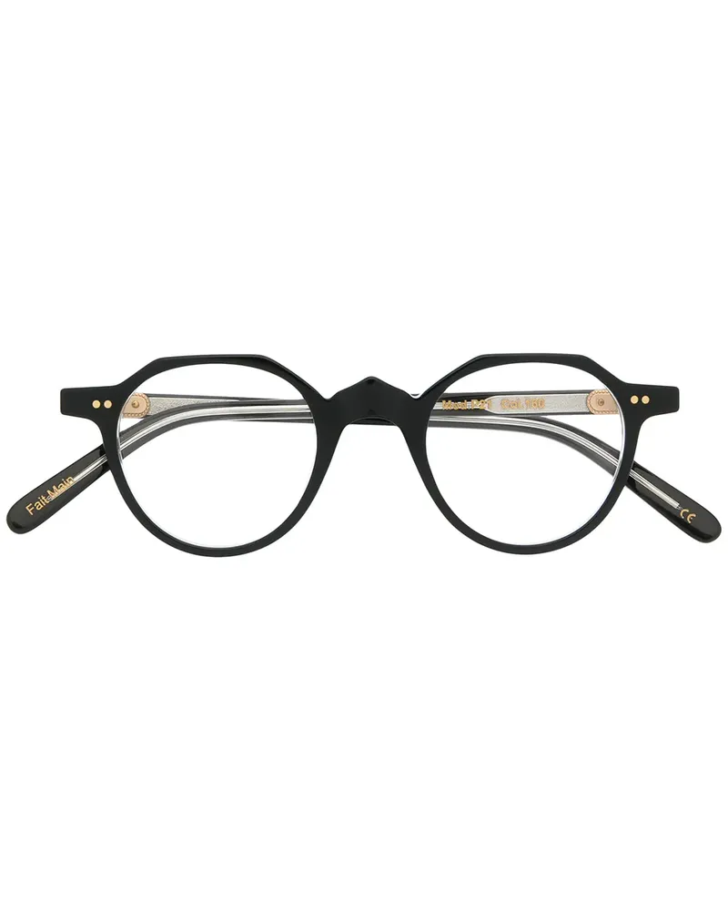 Lesca Lunetier Brille im Retro-Look - Schwarz Schwarz