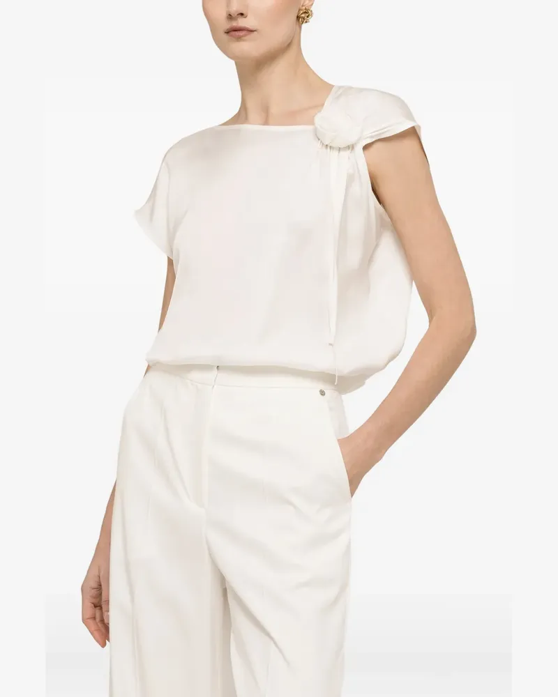 NISSA floral-detail top - Weiß Weiß