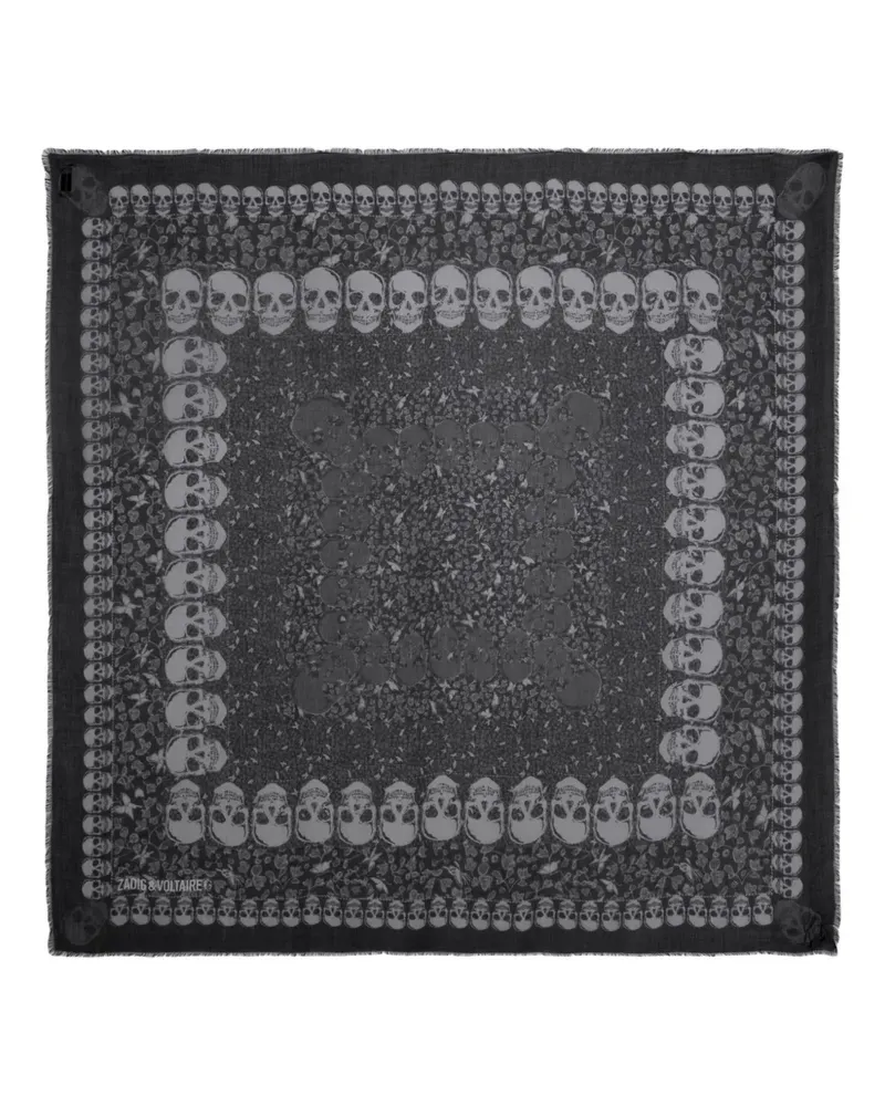 Zadig & Voltaire Kerry Garden skull scarf - Grau Grau