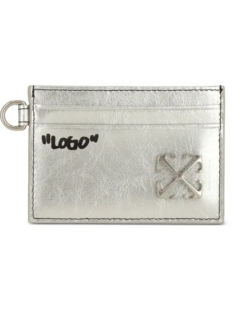 OFF-WHITE logo detail card holder - Silber Silber
