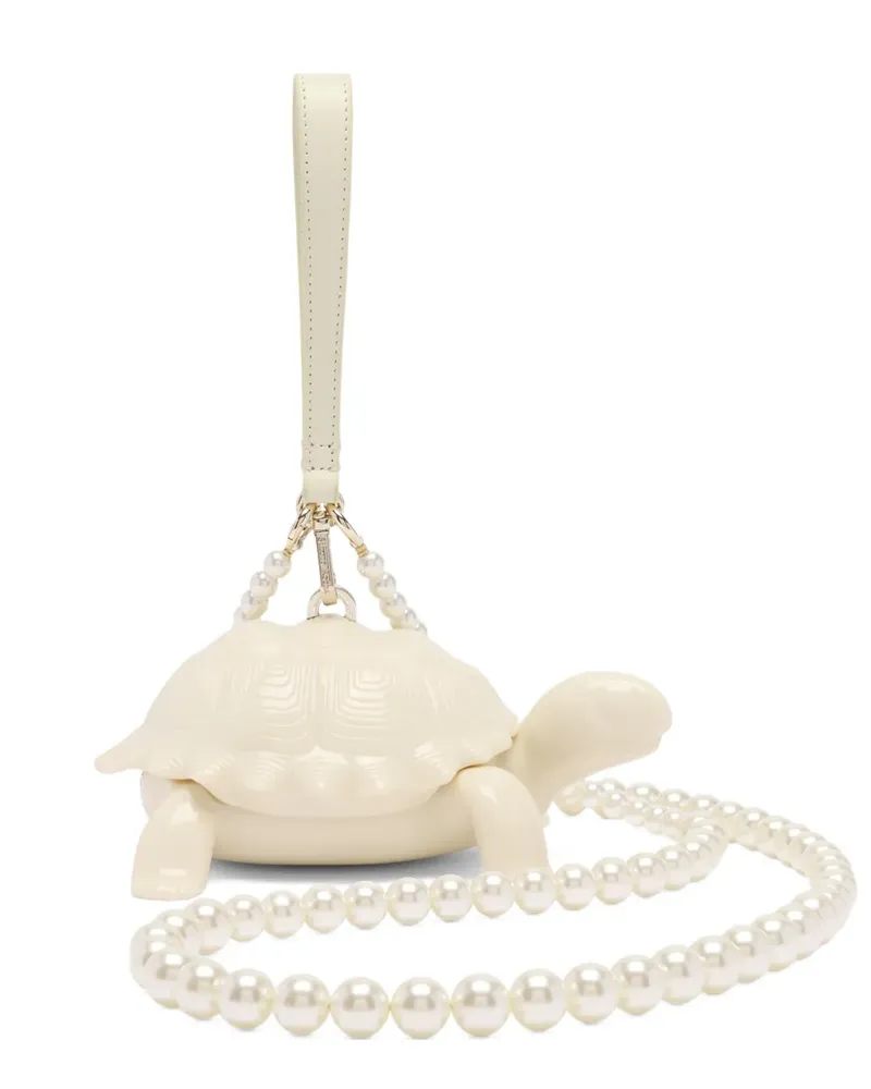 Simone Rocha Turtle Clutch mit Kunstperlenriemen - Nude Nude