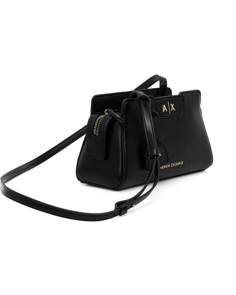 Armani Exchange logo charm satchel - Schwarz Schwarz