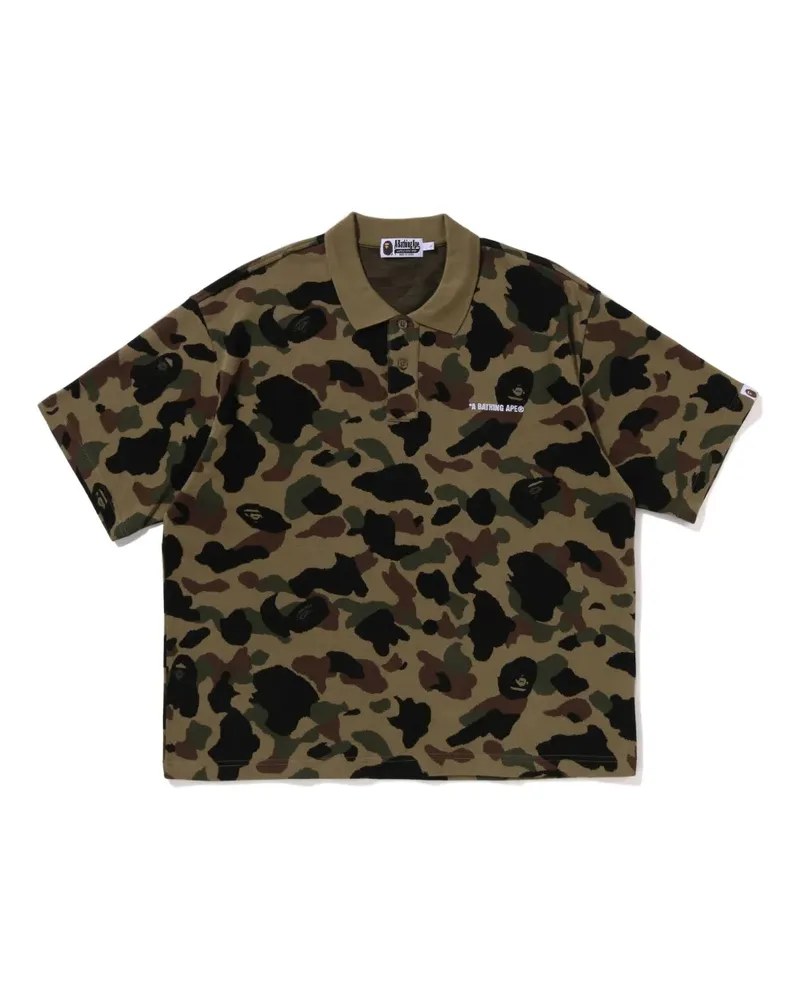 BAPE Poloshirt mit Camouflagemuster - Grün Grün