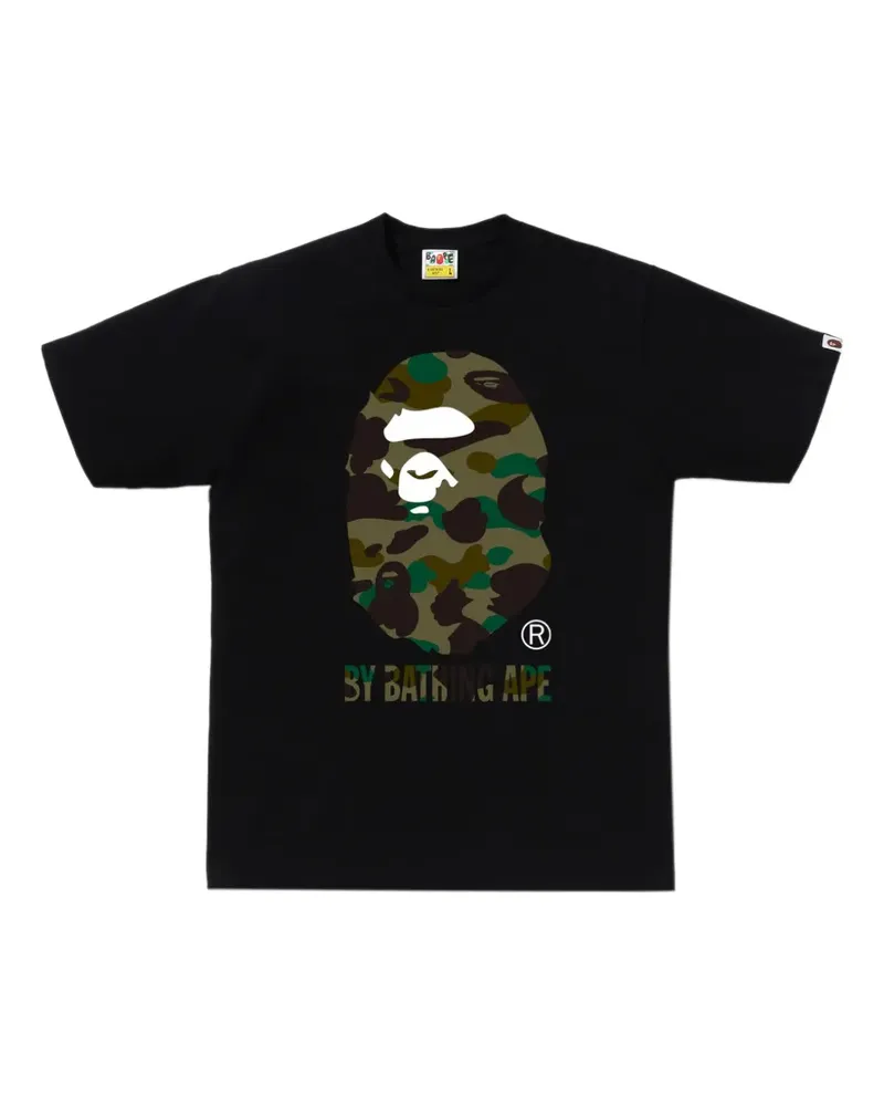 BAPE Ape Head T-Shirt mit Camouflage-Print - Schwarz Schwarz