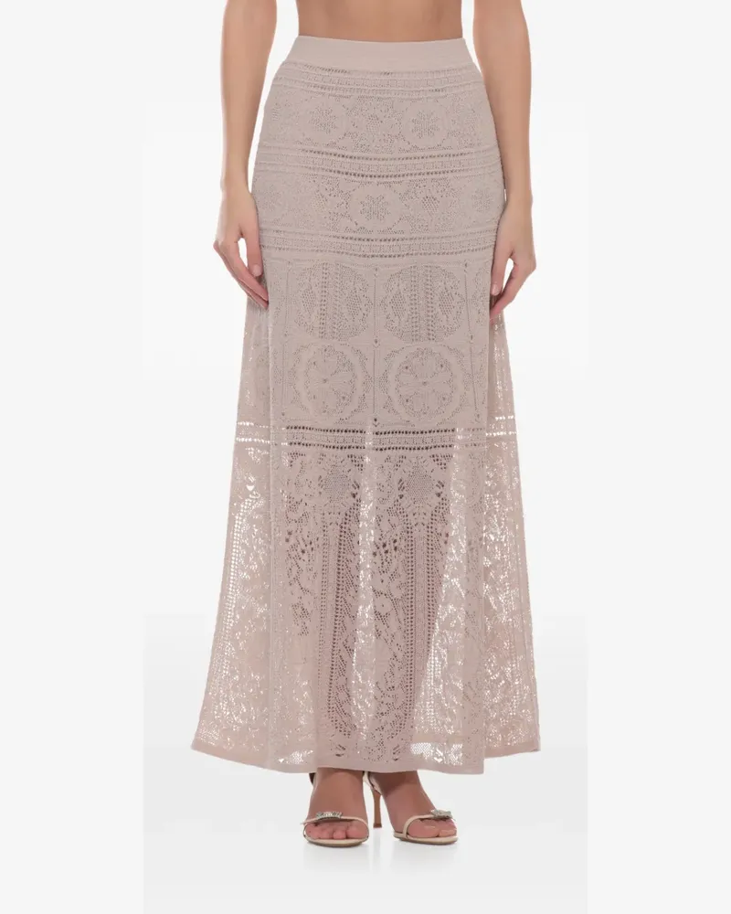 D.EXTERIOR crochet maxi skirt - Nude Nude
