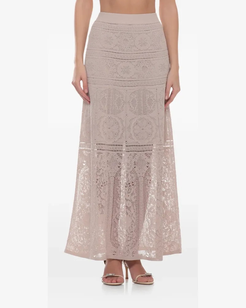 D.EXTERIOR crochet maxi skirt - Nude Nude