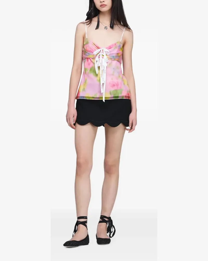 Marc Jacobs Oberteil mit verschwommenem Blumen-Print - Rosa Rosa