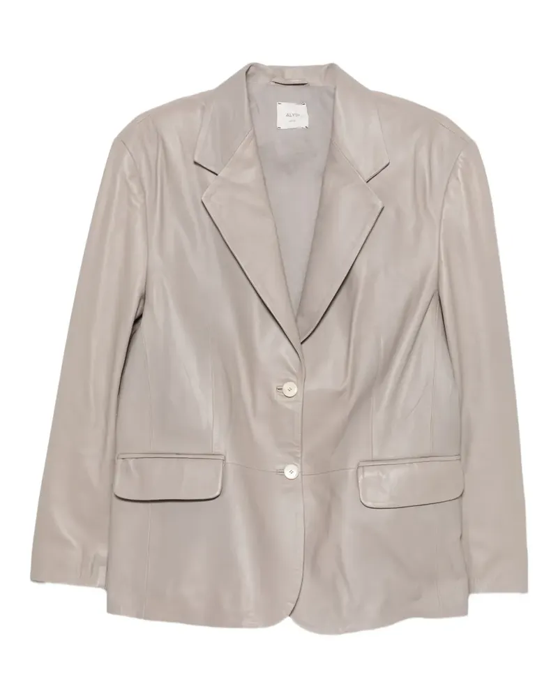 ALYSI Einreihige Lederjacke - Grau Grau