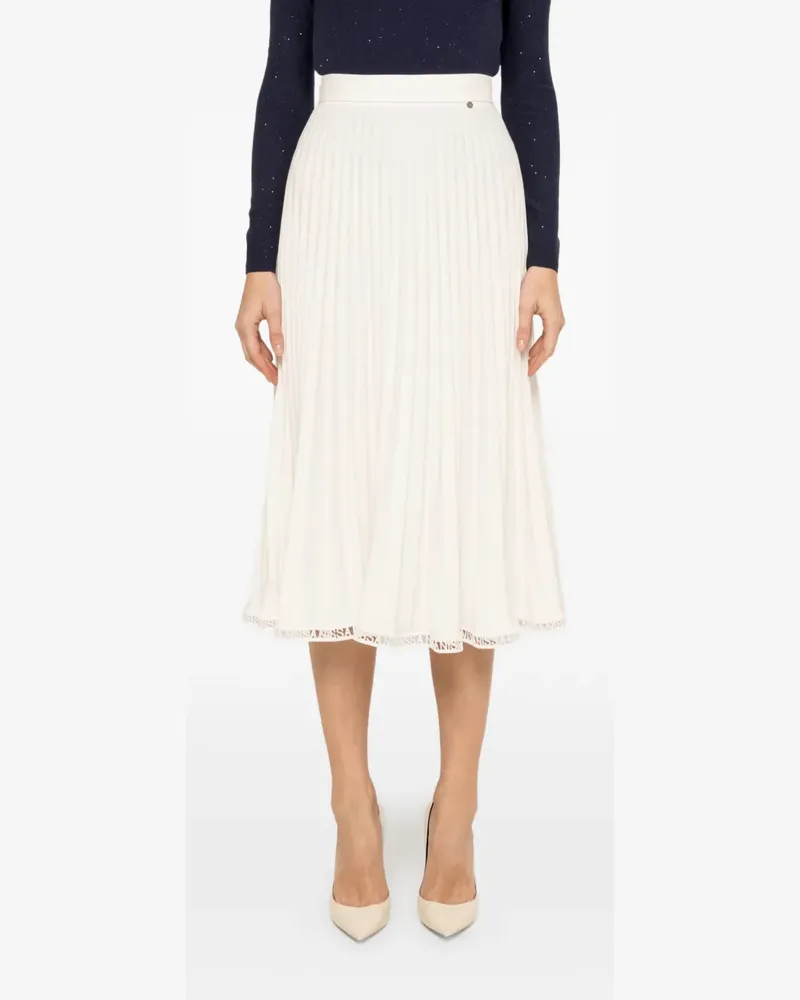 NISSA High-Waist-Midirock mit Falten - Weiß Weiß