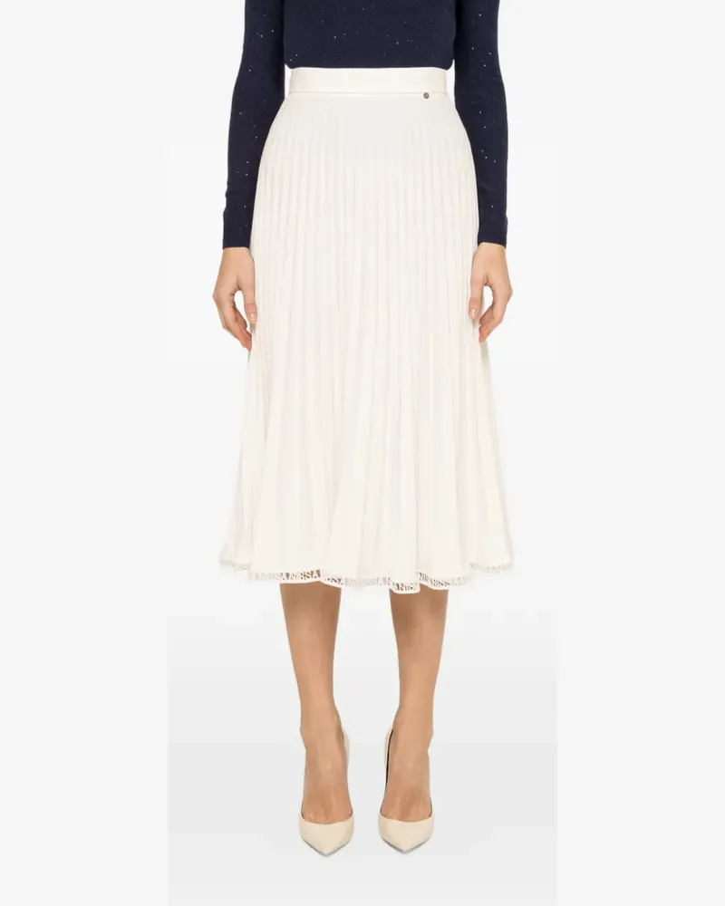 NISSA High-Waist-Midirock mit Falten - Weiß Weiß