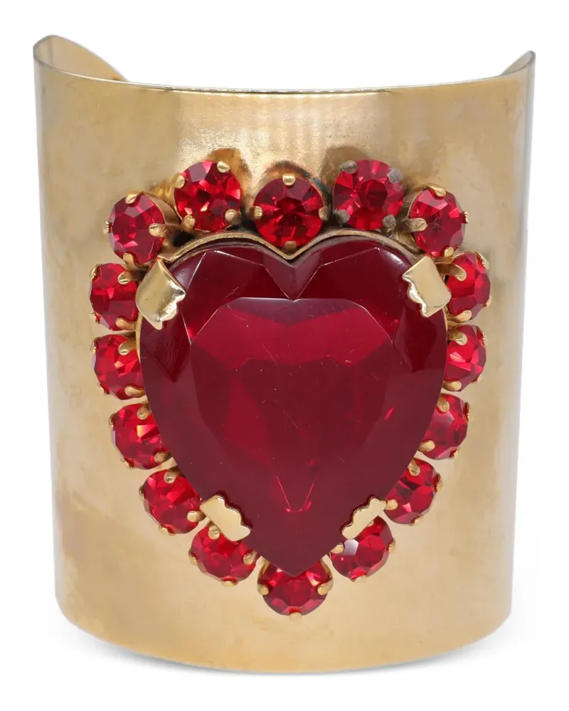 Simonetta Ravizza heart gemstone cuff bracelet - Gold Gold
