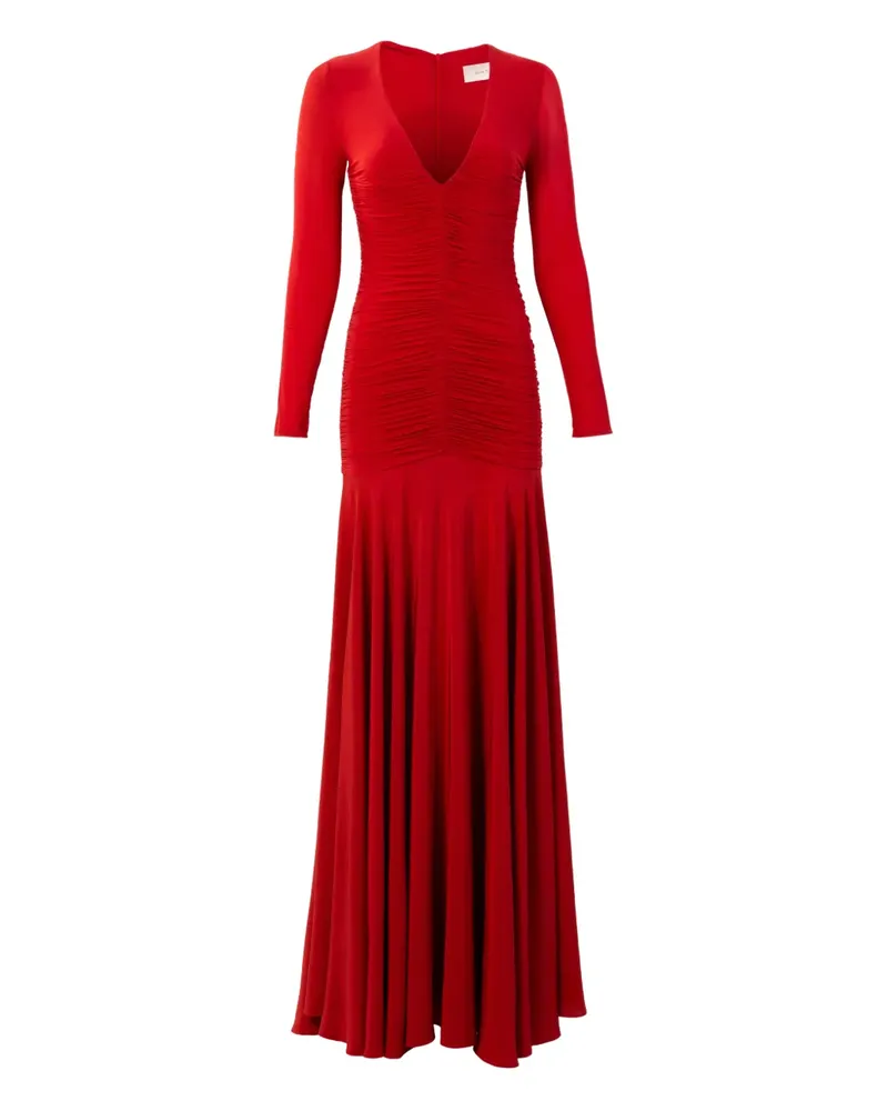 Silvia Tcherassi Lina long-sleeve V-neck maxi dress - Rot Rot