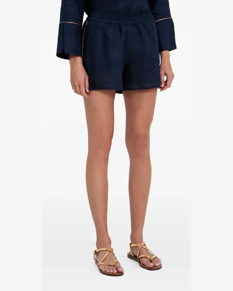 Greek Archaic Kori elasticated-waistband shorts - Blau Blau