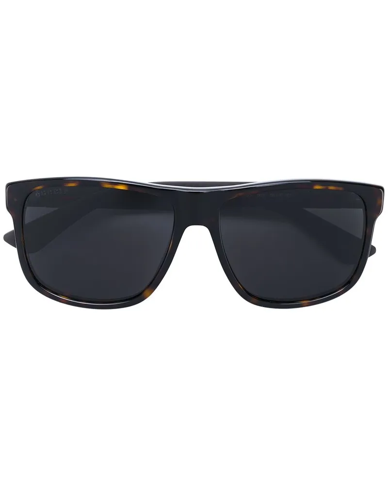 Gucci Sonnenbrille mit Webstreifen-Detail - Braun Braun