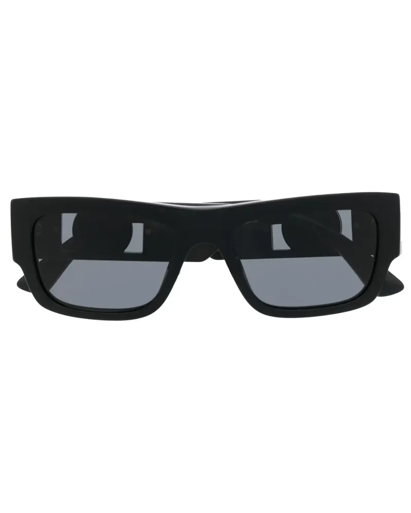 Versace Sonnenbrille mit eckigem Gestell - Schwarz Schwarz