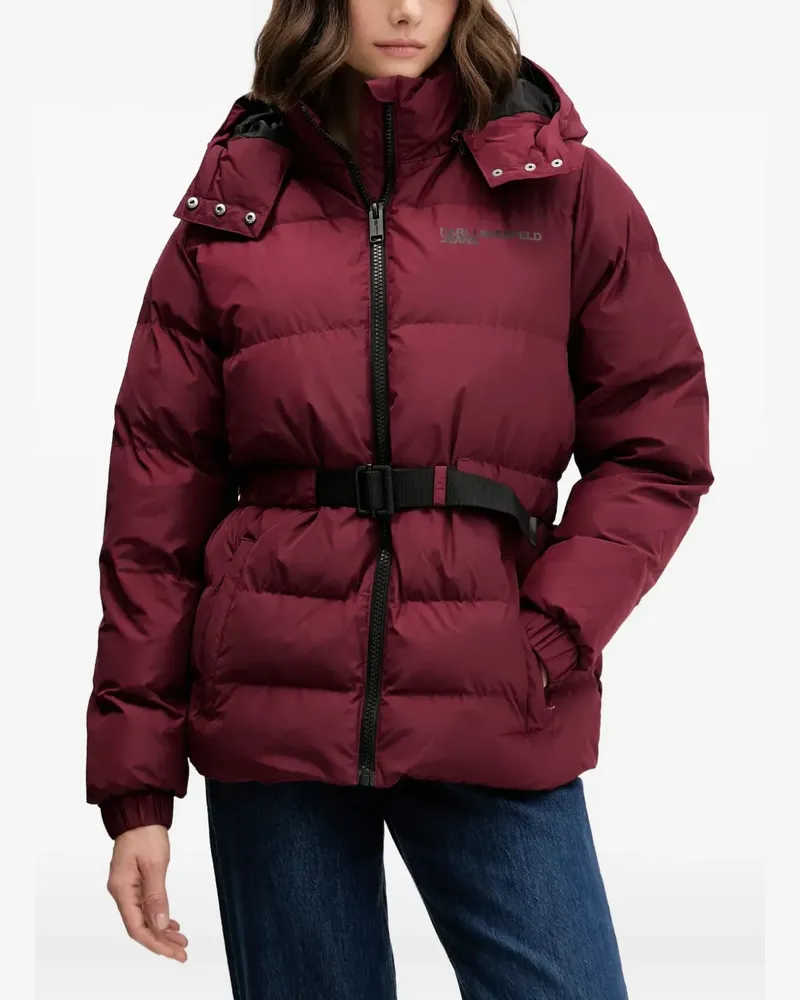 Karl Lagerfeld belted hooded jacket - Rot Rot