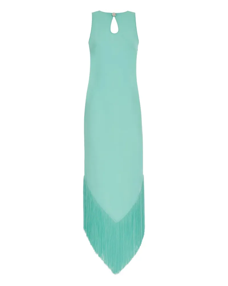 Taller Marmo Taormina Maxikleid mit Fransen - Blau Blau