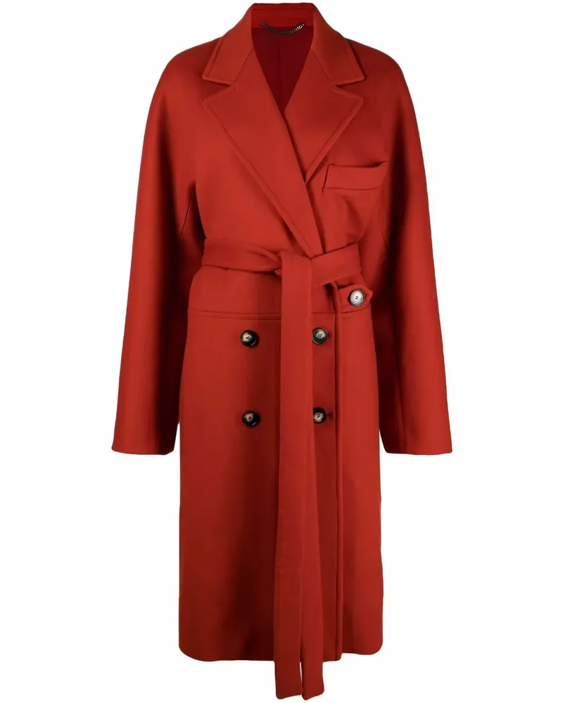 Stella McCartney Doppelreihiger Mantel mit Gürtel - Rot Rot