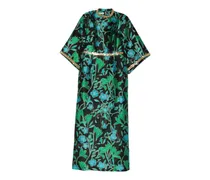 Mira Maxikleid aus Blumenjacquard - Schwarz