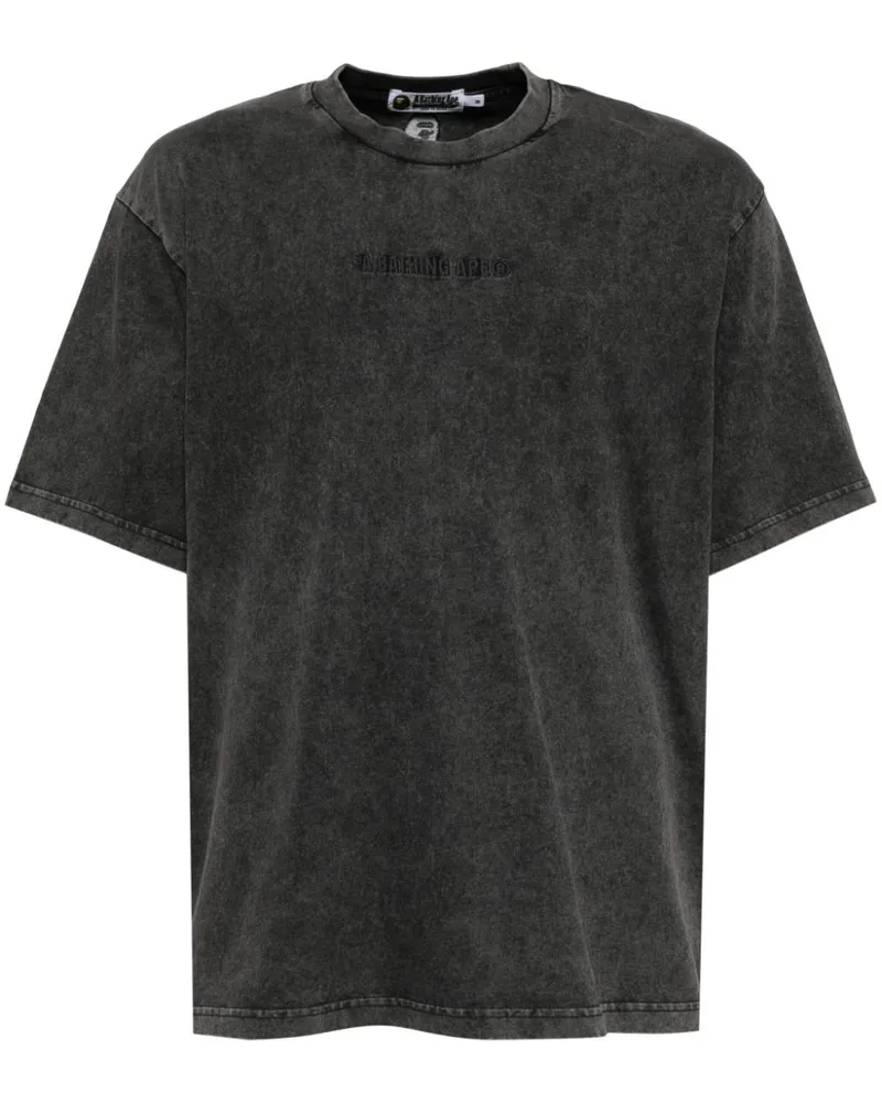 BAPE Stückgefärbtes T-Shirt - Grau Grau
