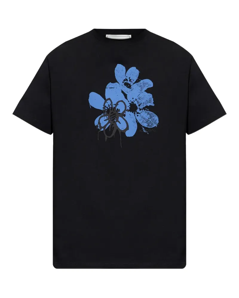 Iceberg floral-print T-shirt - Schwarz Schwarz
