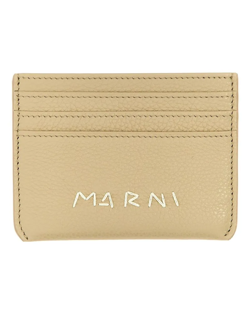 Marni Kartenetui mit Logo - Nude Nude