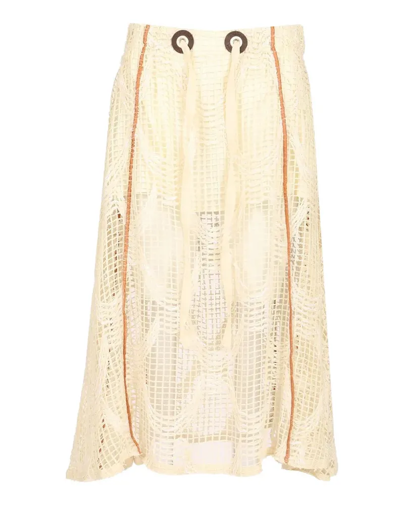 Durazzi Milano net drawstring skirt - Nude Nude