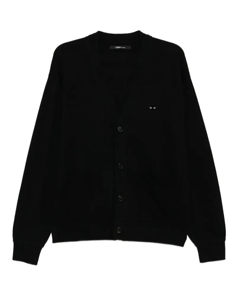 SONGZIO Cardigan mit Katzenstickerei - Schwarz Schwarz