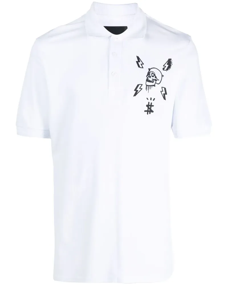 Philipp Plein Poloshirt mit Totenkopf-Print - Weiß Weiß
