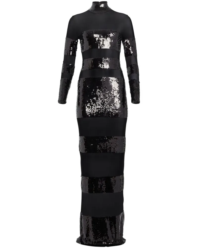 Retrofête Melina Abendkleid mit Pailletten - Schwarz Schwarz