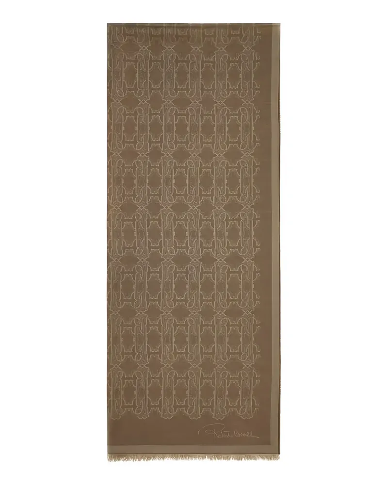 Roberto Cavalli Schal mit Monogrammmuster - Braun Braun