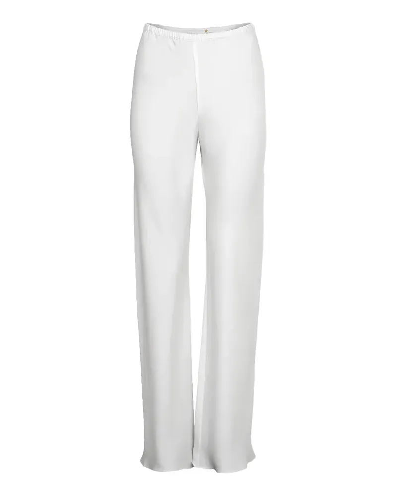 Peter Cohen Seidenhose mit weitem Bein - Weiß Weiß