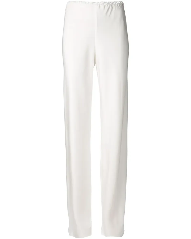 Peter Cohen Seidenhose mit weitem Bein - Weiß Weiß