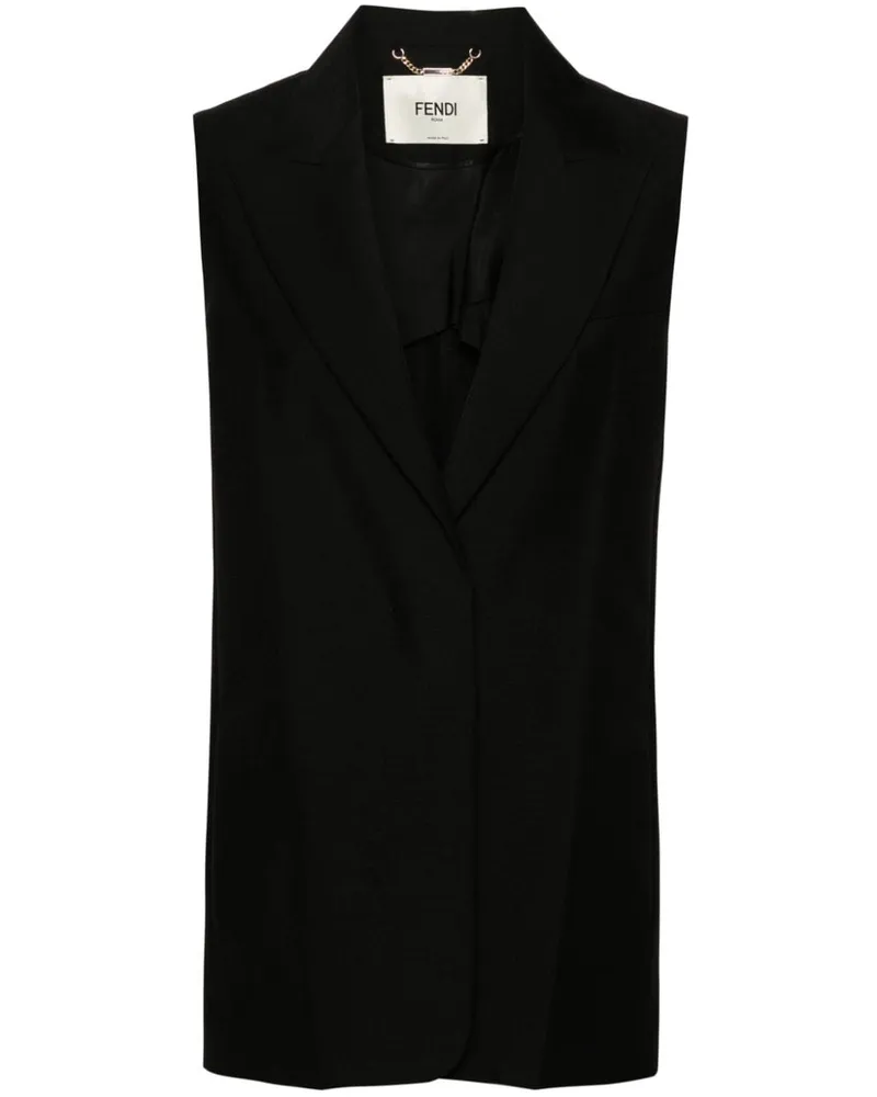 Fendi Weste mit steigendem Revers - Schwarz Schwarz
