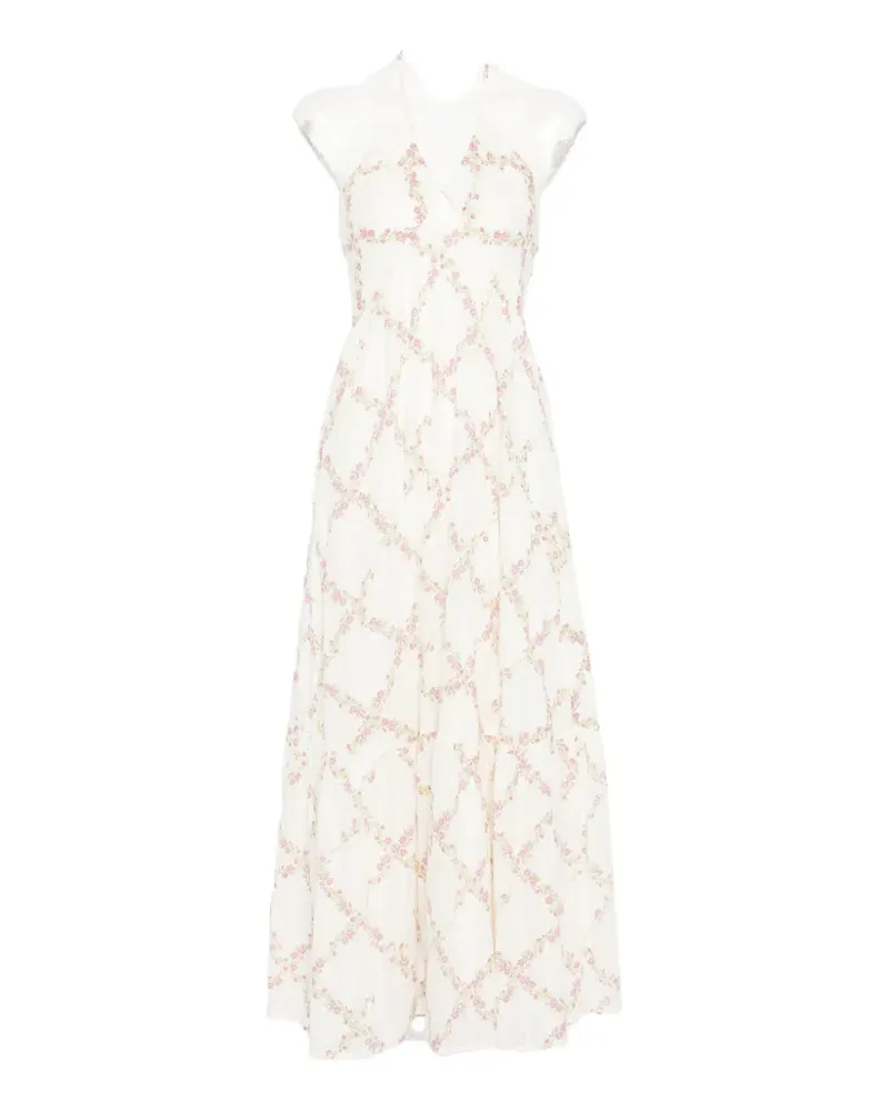 Twin-Set floral halterneck maxi dress - Weiß Weiß
