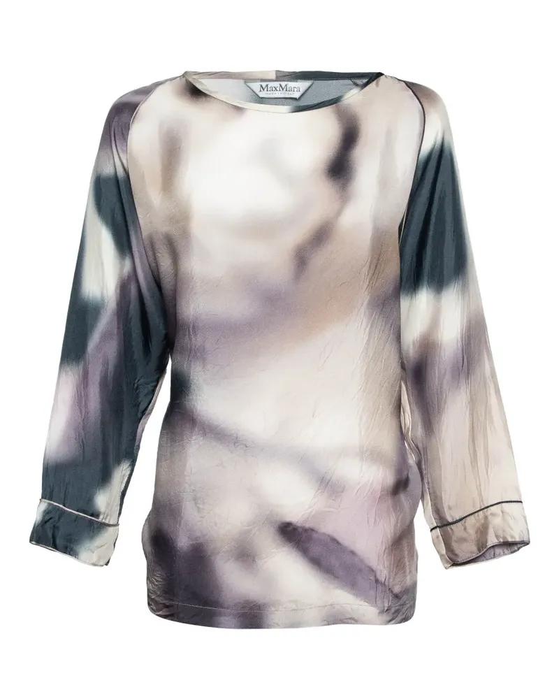 Max Mara Seidenbluse mit Aquarell-Print - Violett Violett