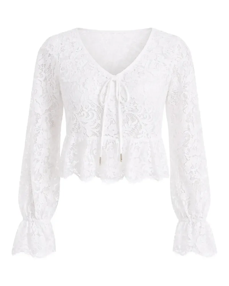 Michael Kors lace V-neck top - Weiß Weiß