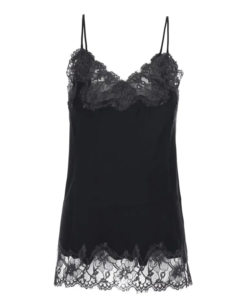 Gold Hawk Clothing Marilyn Seidenoberteil mit Spitzenbesatz - Schwarz Schwarz