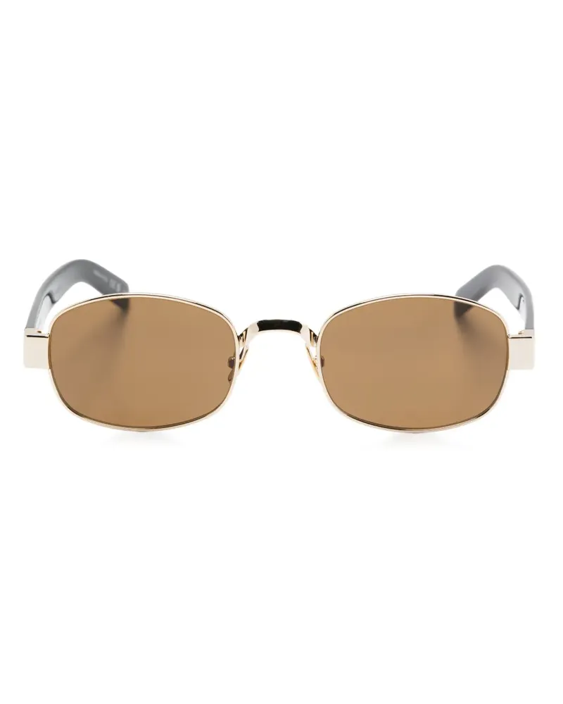 Saint Laurent Sonnenbrille mit ovalem Gestell - Gold Gold