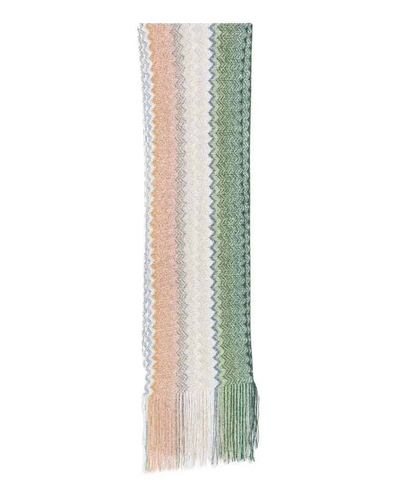 Missoni zigzag fringed scarf - Grün Grün