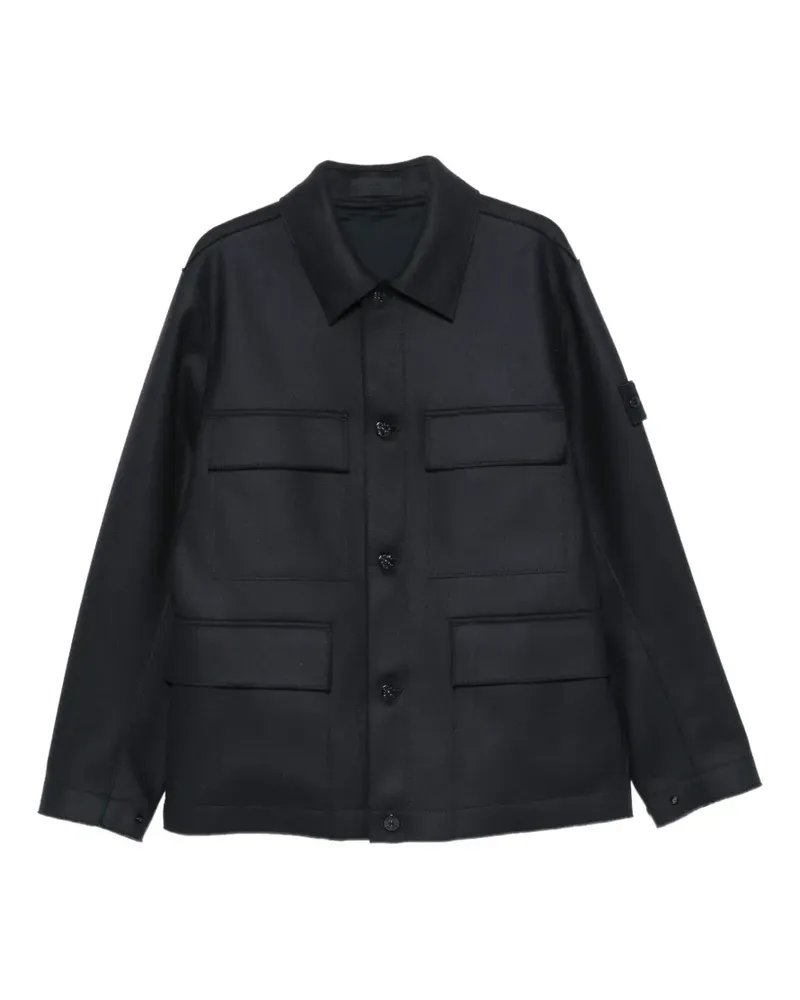 Stone Island Mantel mit Kompass-Patch - Blau Blau