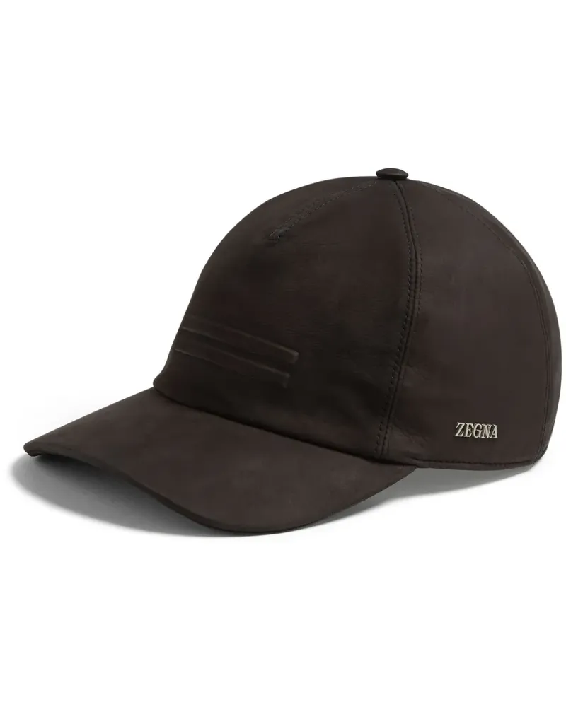 Ermenegildo Zegna SECONDSKIN Baseballkappe aus Leder - Braun Braun