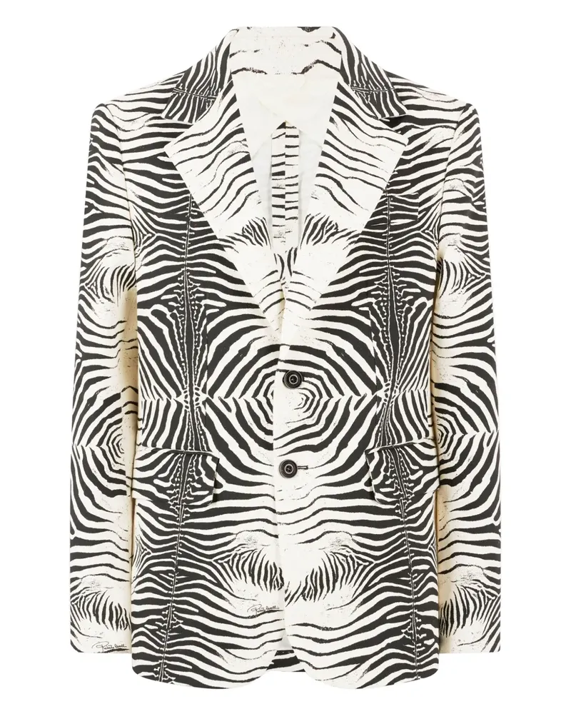 Roberto Cavalli Sakko mit Leoparden-Print - Schwarz Schwarz