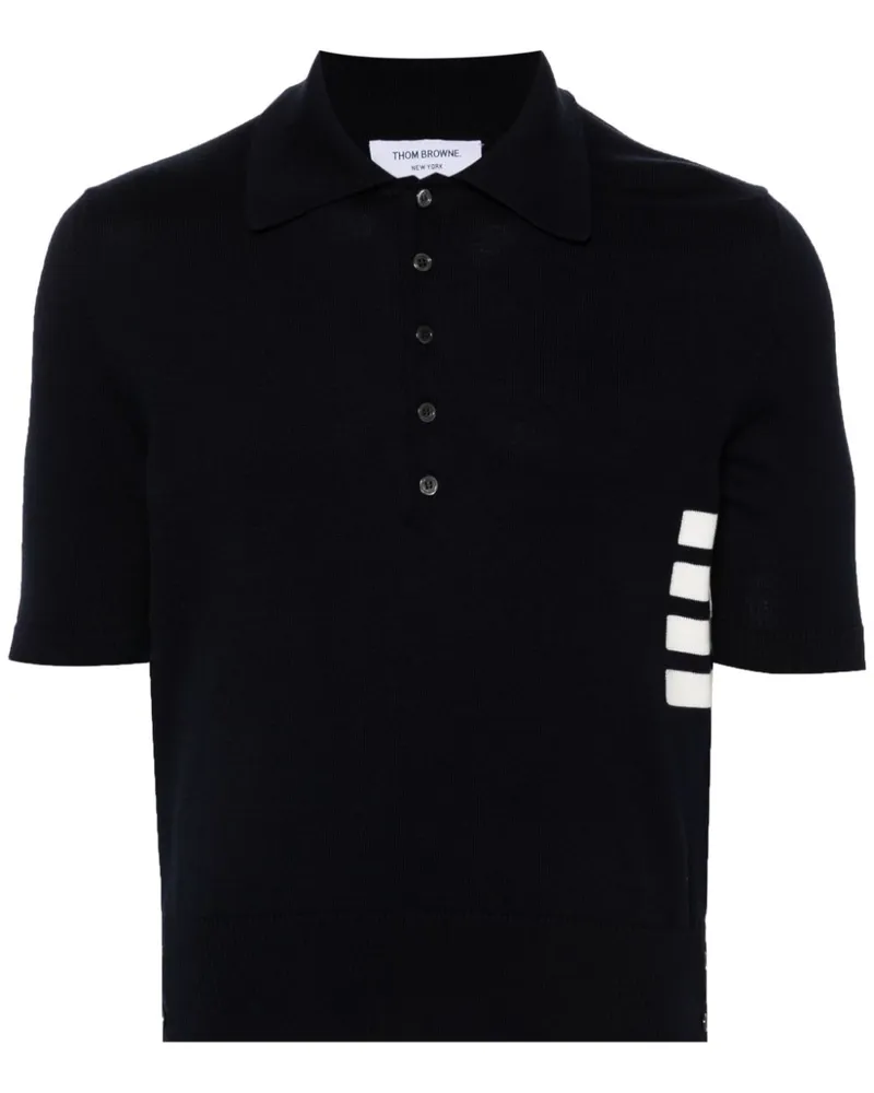 Thom Browne Gestricktes Bar Poloshirt - Blau Blau
