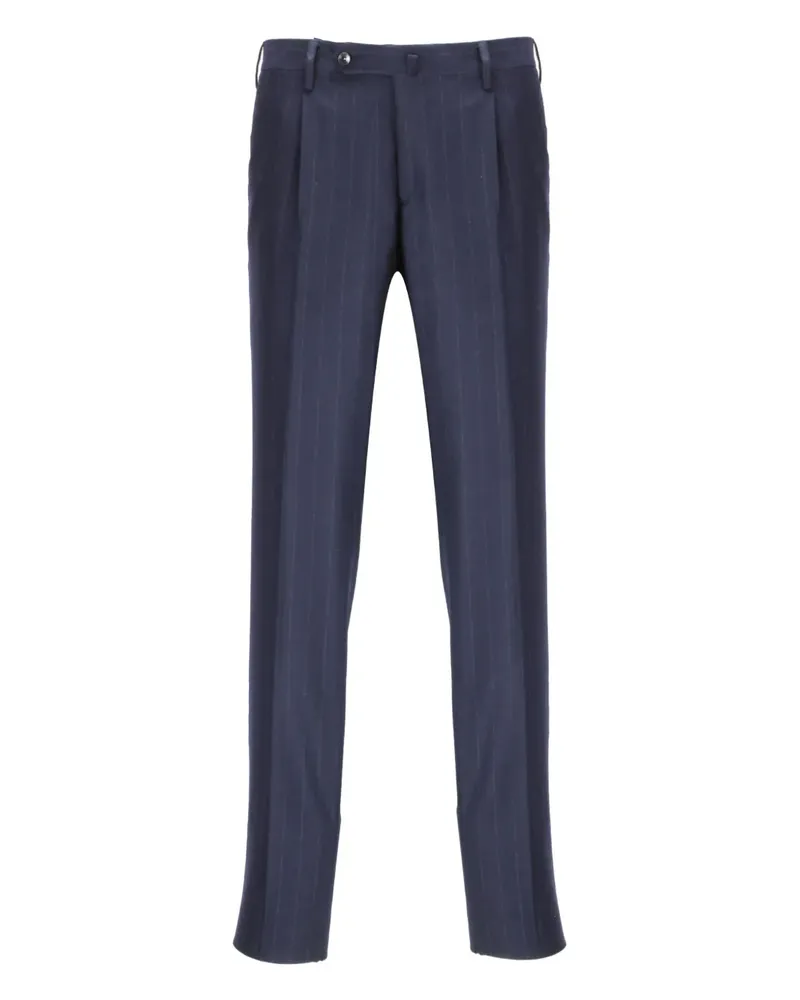 Luigi Bianchi Mantova pinstripe pleated trousers - Blau Blau