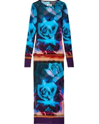 Jean Paul Gaultier Maxikleid mit Blumenmuster Violett